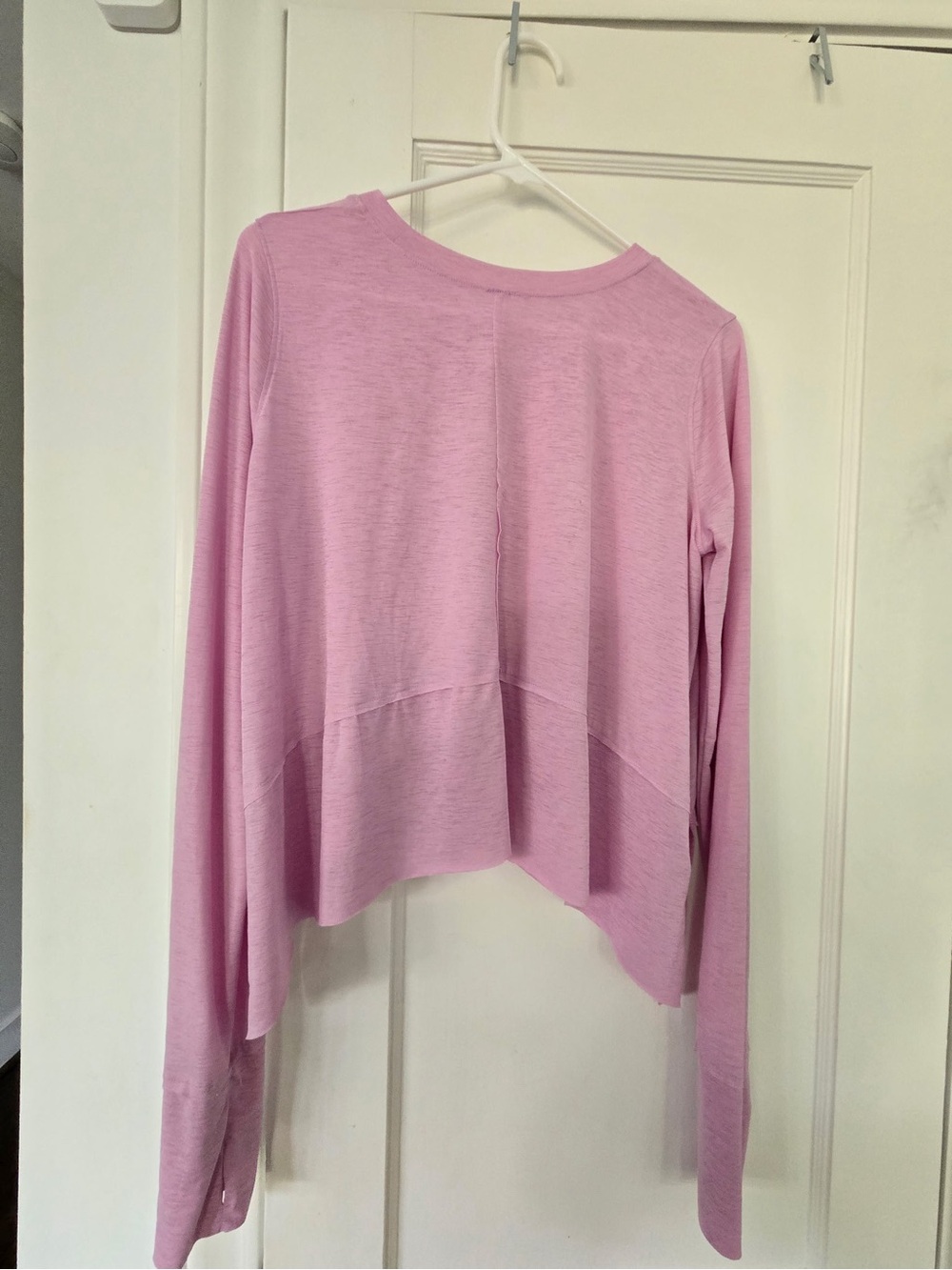 FP Movement by Free People Light Pink Long Sleeve Cropped Top